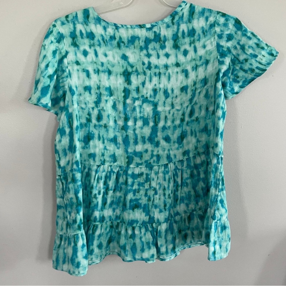 Women's  Blurry Aqua Freeze Terra & Sky Swing Tiered Top Plus size 0X (14W) - Picture 3 of 5